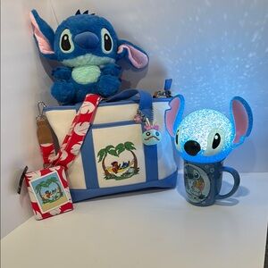 Her Universe Disney Stitch Tote,Matching wallet, Mug, Stitch Plush & Night Light